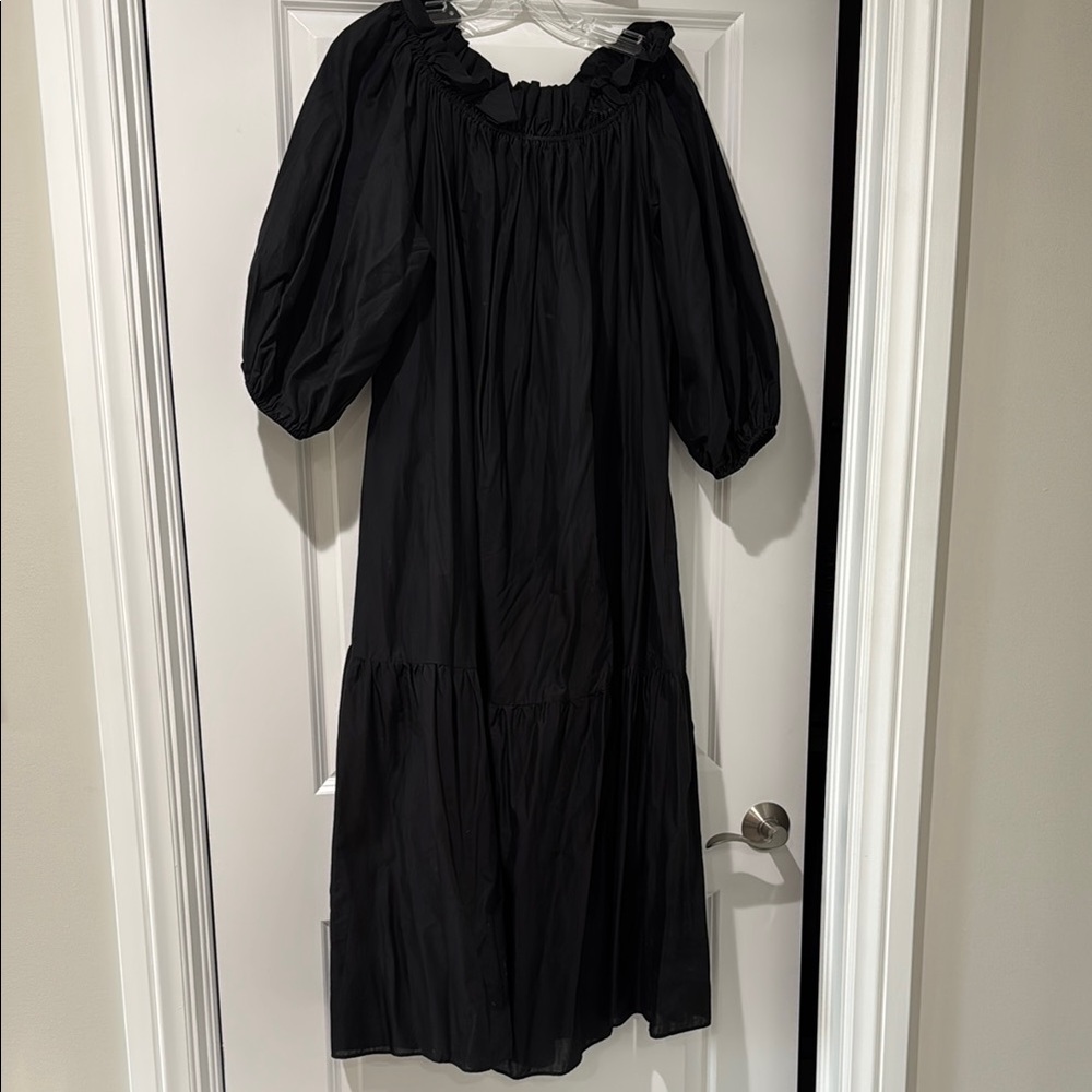 H&M Black Women's Ruffle neck line off the Shoulder Dress Size M